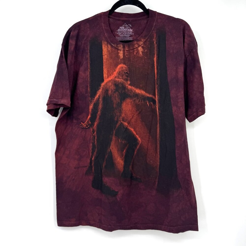 Sasquatch Big Foot THE MOUNTAIN Hoh Rainforest Tie-Dye Bleach Shirt extra large